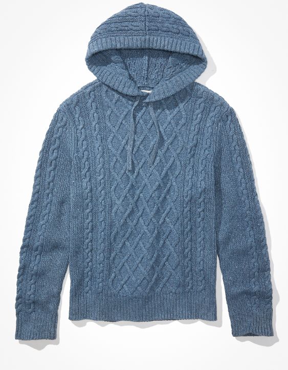 AE Cable Knit Sweater Hoodie