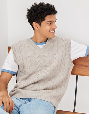 cable knit sweater vest