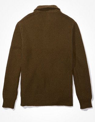 AE Super Soft Mock Neck Henley Sweater