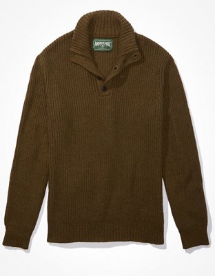 AE Super Soft Mock Neck Henley Sweater