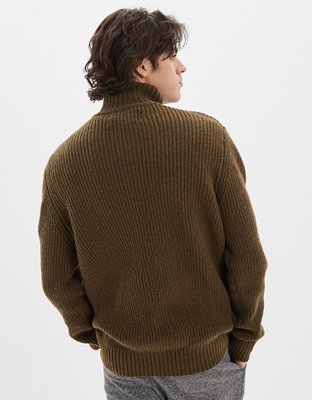 AE Super Soft Mock Neck Henley Sweater