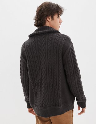 AE Super Soft Cable Knit Shawl Cardigan