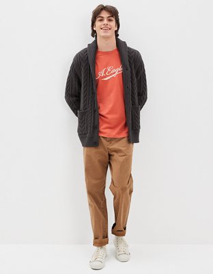 AE Super Soft Cable Knit Shawl Cardigan