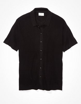 AE Super Soft Button-Up Sweater Polo