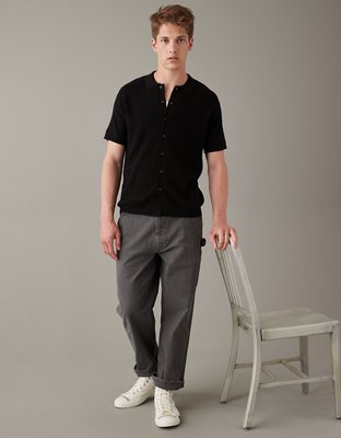 AE Button-Up Sweater Polo Shirt