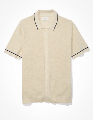 AE Super Soft Button-Up Sweater Polo