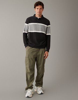 Мужские свитеры American Eagle AE Long-Sleeve Striped Sweater Polo — фото 5
