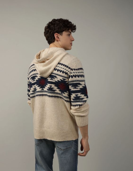 AE Holiday Printed Sweater Hoodie