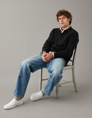 AE Long-Sleeve Sweater Polo Shirt