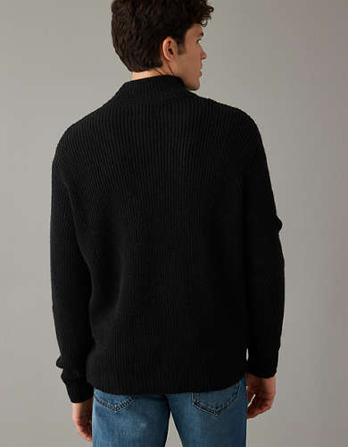 AE Mock Neck Quarter-Zip Sweater