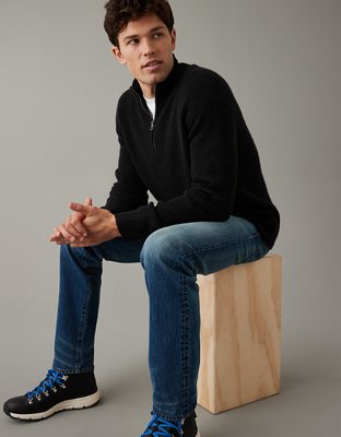 AE Mock Neck Quarter-Zip Sweater