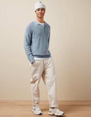 AE Long Sleeve Sweater Polo Shirt