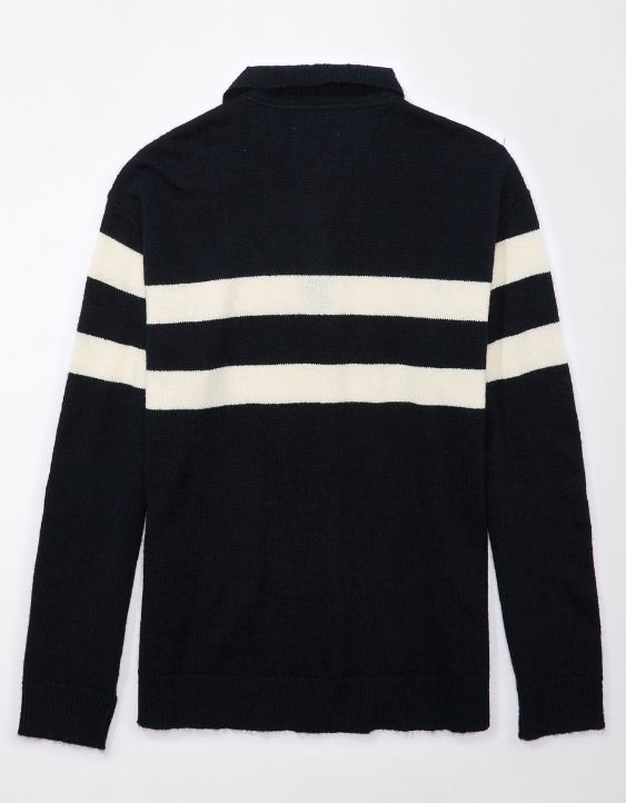 AE Long-Sleeve Sweater Polo Shirt