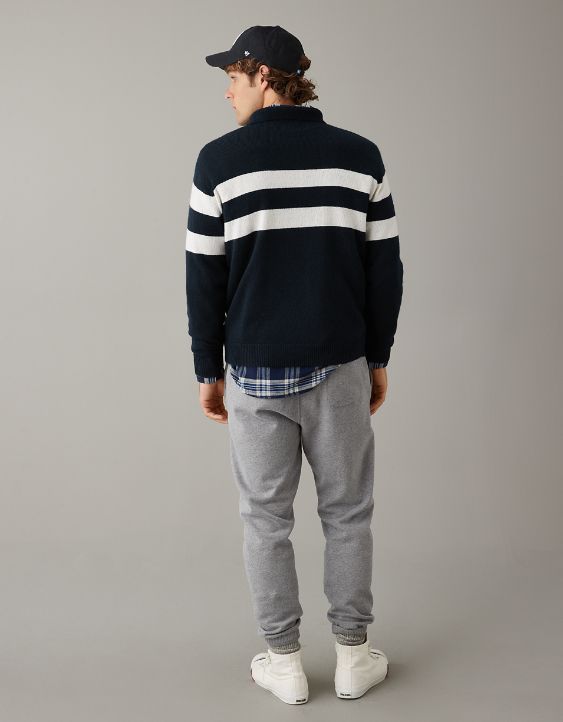 AE Long-Sleeve Sweater Polo Shirt