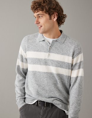 AE Long-Sleeve Sweater Polo Shirt