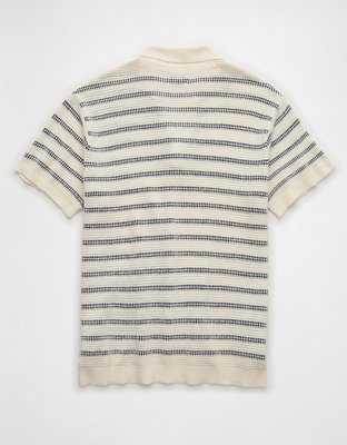 AE Weekend Striped Sweater Polo Shirt