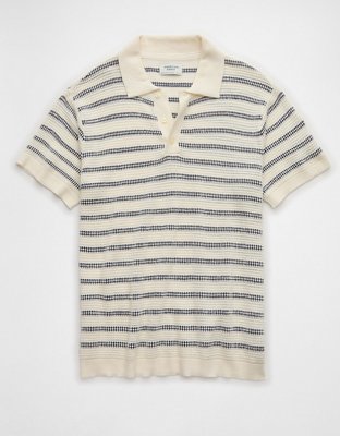 AE Weekend Striped Sweater Polo Shirt