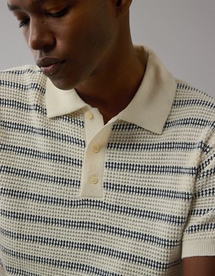 AE Weekend Striped Sweater Polo Shirt