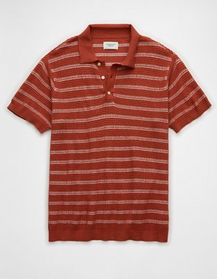 AE Weekend Striped Sweater Polo Shirt