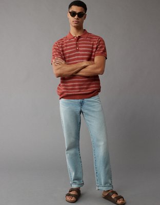 AE Weekend Striped Sweater Polo Shirt