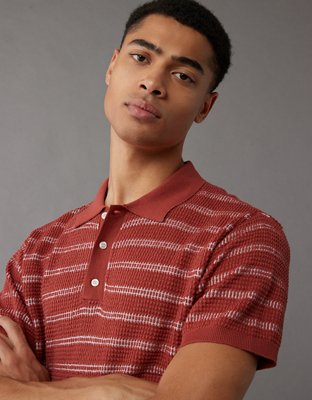 AE Weekend Striped Sweater Polo Shirt