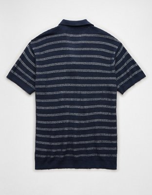 AE Weekend Striped Sweater Polo Shirt