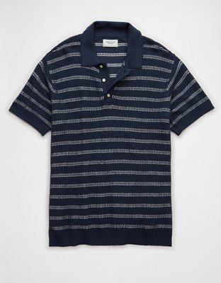 AE Weekend Striped Sweater Polo Shirt