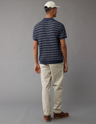 AE Weekend Striped Sweater Polo Shirt