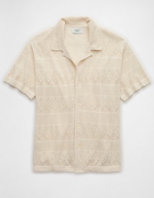 AE Crochet Diamond Button-Up Shirt