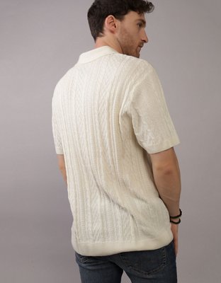 AE Textured Sweater Polo Shirt