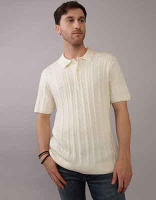 AE Textured Sweater Polo Shirt