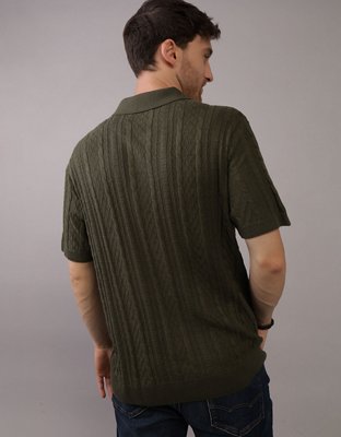 AE Weekend Textured Sweater Polo Shirt