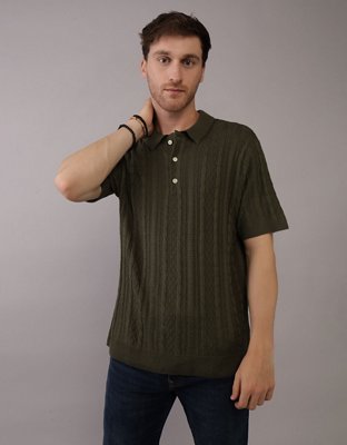 AE Weekend Textured Sweater Polo Shirt