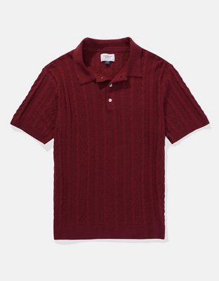 AE Textured Sweater Polo Shirt