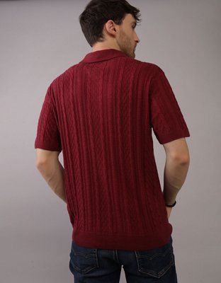 AE Textured Sweater Polo Shirt