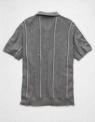 AE Weekend Striped Sweater Polo Shirt