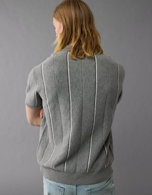 AE Weekend Striped Sweater Polo Shirt