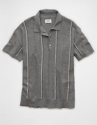 AE Weekend Striped Sweater Polo Shirt