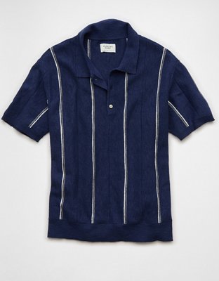 AE Weekend Striped Sweater Polo Shirt