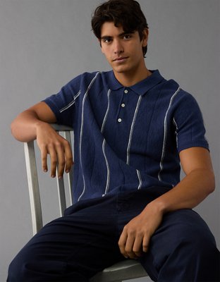 AE Striped Sweater Polo Shirt