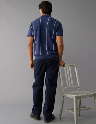 AE Weekend Striped Sweater Polo Shirt
