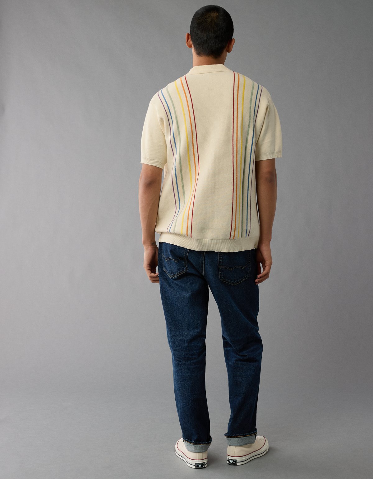 AE Pride Weekend Button-Up Sweater Polo Shirt - image 2