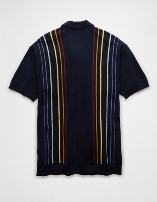 AE Pride Weekend Button-Up Sweater Polo Shirt