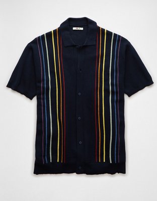 AE Pride Weekend Button-Up Sweater Polo Shirt