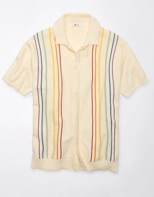 AE Camisa Polo del Orgullo Tejida con Botones de Fin de Semana