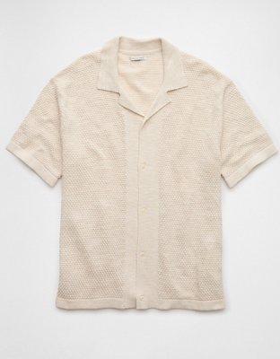 AE Weekend Button-Up Sweater Polo Shirt