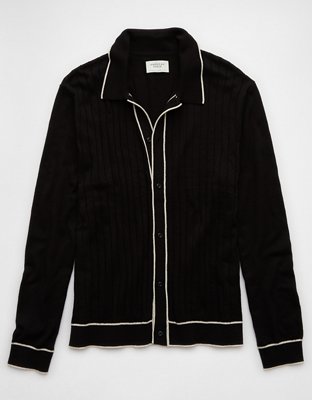 Мужские свитеры American Eagle AE Long-Sleeve Tipped Sweater Polo Shirt — фото 3