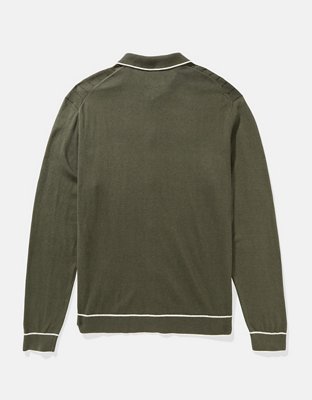 AE Camisa Polo Manga Larga Tejida y Decorada