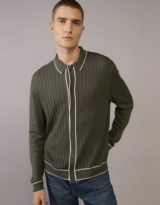 AE Camisa Polo Manga Larga Tejida y Decorada