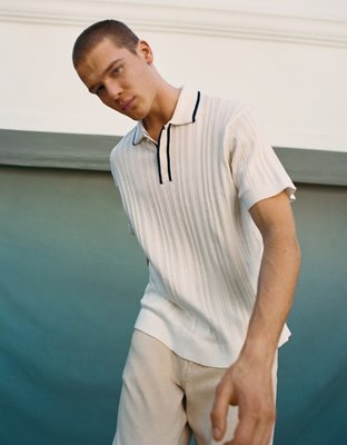 AE Weekend Tipped Sweater Polo Shirt